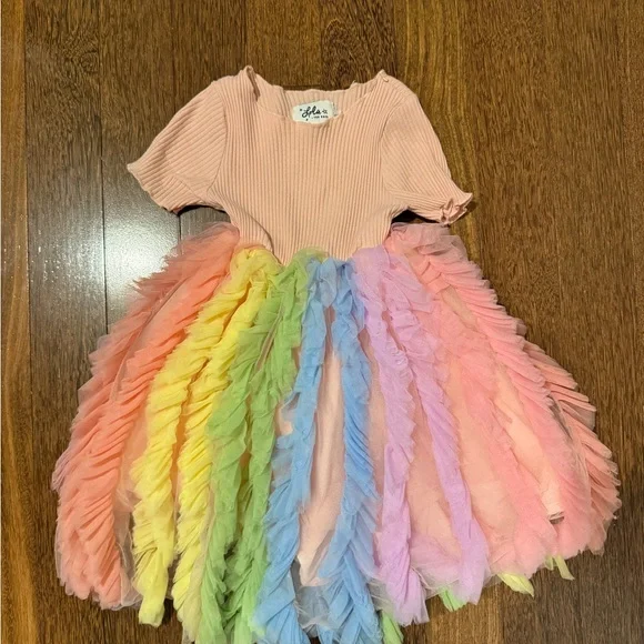 strapless open back dress Lola + The Boys Girls' Crystal Heart Dress - Little Kid, Big Kid - Pink main image 0